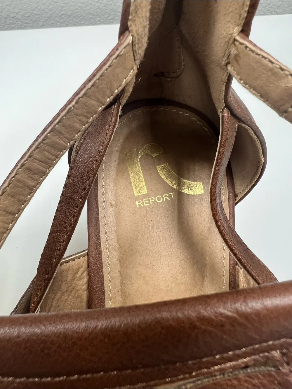 Report Women’s Cinnamon Brown Wedges Platform Y2K Sandal Size 9.5